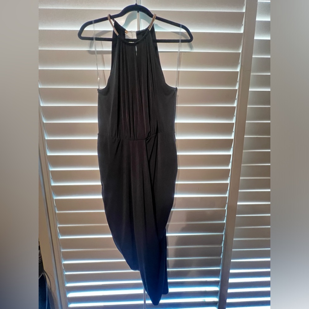 Cameo Halter Top Black Dress